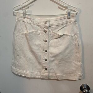 Madewell White Button-Down Mini Skirt
